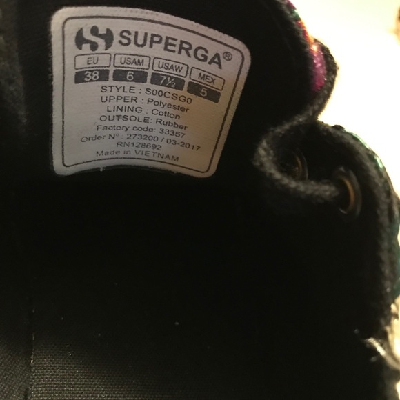 Superga Embroidered Satin Sneakers Black Size 7.5 - Picture 7 of 10